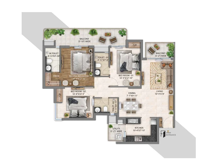 2 BHK Plan